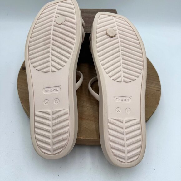 Crocs Women's Miami Toe Loop Sandal size 11 cream sandals as seen on Tik Tok - Picture 6 of 9